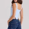 Callie Blue Rose omkeerbare katoen top met korset