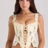 Callie Lemon Rose Print omkeerbaar katoen korset