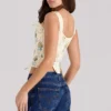 Callie Lemon Rose Print omkeerbaar katoen korset