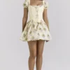 Callie Lemon Rose Print omkeerbaar katoen korset