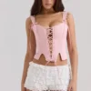 Callie roze katoen korset-top