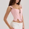 Callie roze katoen korset-top