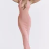 Camelia Apricot Plunge Maxi-jurk
