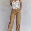 Cameron Caramel Relaxed Tailored Broeken