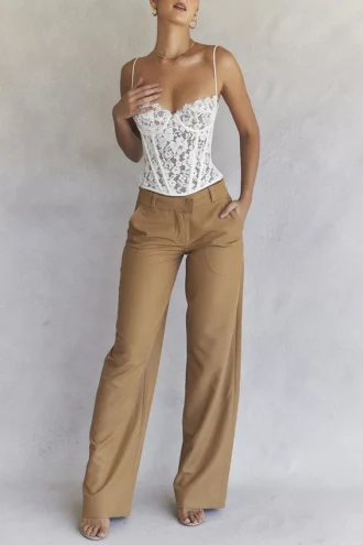Cameron Caramel Relaxed Tailored Broeken
