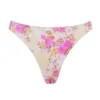 Capri bikinibroekje met bloemenprint en hoge pijpen als onderstukken