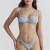 Capri blauw paisley bikinibroekje met hoge pijpen als onderstuk