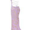 Capriana  Orchid Jacquard satijnen avondjurk