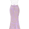 Capriana  Orchid Jacquard satijnen avondjurk