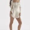 Caprice Crème Dainty Gebreide Mini-jurk