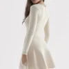Caprice Crème Dainty Gebreide Mini-jurk
