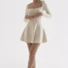 Caprice Crème Dainty Gebreide Mini-jurk