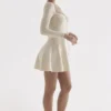 Caprice Crème Dainty Gebreide Mini-jurk