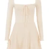Caprice Crème Dainty Gebreide Mini-jurk