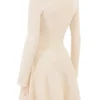 Caprice Crème Dainty Gebreide Mini-jurk