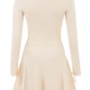 Caprice Crème Dainty Gebreide Mini-jurk