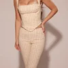 Carella Gingerbread Gingham Capri-broek
