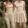 Carella Gingerbread Gingham Capri-broek