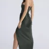 Carelle Emerald satijnen strapless maxi-jurk