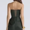 Carelle Emerald satijnen strapless maxi-jurk