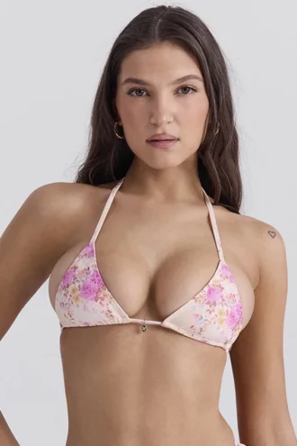 Caribe bikini top met bloemenprint