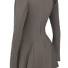 Carlina Mocha mini-jurk met lange mouwen