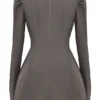 Carlina Mocha mini-jurk met lange mouwen