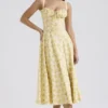 Carmen Buttercup vintage katoenen bustier-zomerjurk met bloemenprint