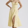 Carmen Buttercup vintage katoenen bustier-zomerjurk met bloemenprint