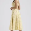 Carmen Buttercup vintage katoenen bustier-zomerjurk met bloemenprint