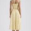Carmen Buttercup vintage katoenen bustier-zomerjurk met bloemenprint