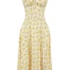 Carmen Buttercup vintage katoenen bustier-zomerjurk met bloemenprint