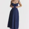 Carmen French Navy bustier-zomerjurk