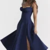 Carmen French Navy bustier-zomerjurk