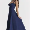 Carmen French Navy bustier-zomerjurk