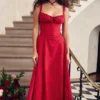 Carmen Red Rose bustier-zomerjurk