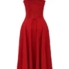 Carmen Red Rose bustier-zomerjurk