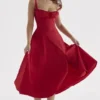 Carmen Red Rose bustier-zomerjurk