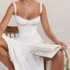 Carmen witte bustier-Zomerjurk