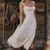 Carmen witte bustier-Zomerjurk