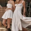 Carmen witte bustier-Zomerjurk