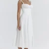 Carmen witte bustier-Zomerjurk