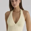 Carmine Lemon Mesh Silhouette Maxi-jurk