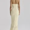 Carmine Lemon Mesh Silhouette Maxi-jurk