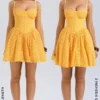 Carolina Apricot kanten corset mini-jurk