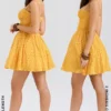 Carolina Apricot kanten corset mini-jurk