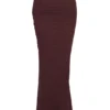 Cassidy Cabernet maxi-rok van mesh met gerimpelde zomen