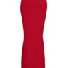 Cassidy Holly Red Mesh Maxi-rok met gerimpelde zomen