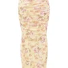 Cassidy maxi-rok met honingbloemenprint en uitlopende zomen