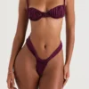Cassis Prune gerimpelde bikini top